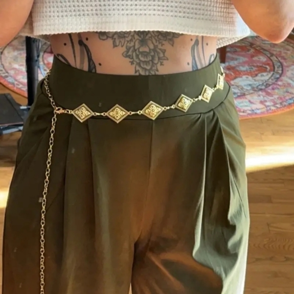 New Boho Rhombus Metal Statement Belt - Picture 6 of 6